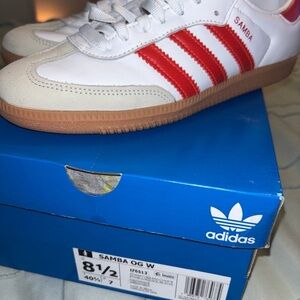 Adidas Samba OG White and Red Sneakers